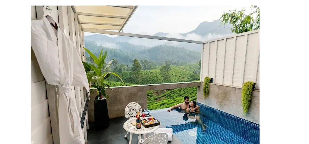 AI image of private pool villa leaf munnar