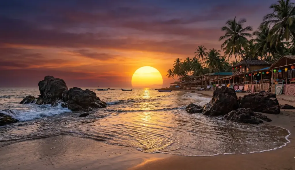 Tropical anjuna beach