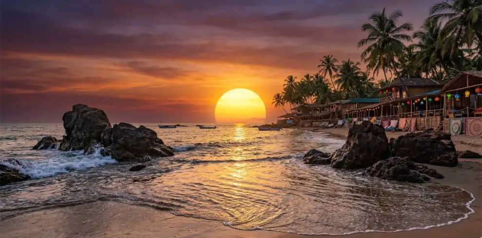 Tropical anjuna beach