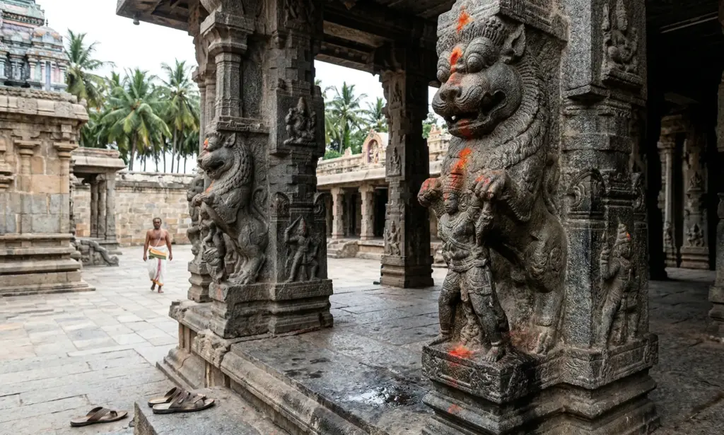 sri margabandeeswarar temple (virinjipuram lion pillars & prakaram)